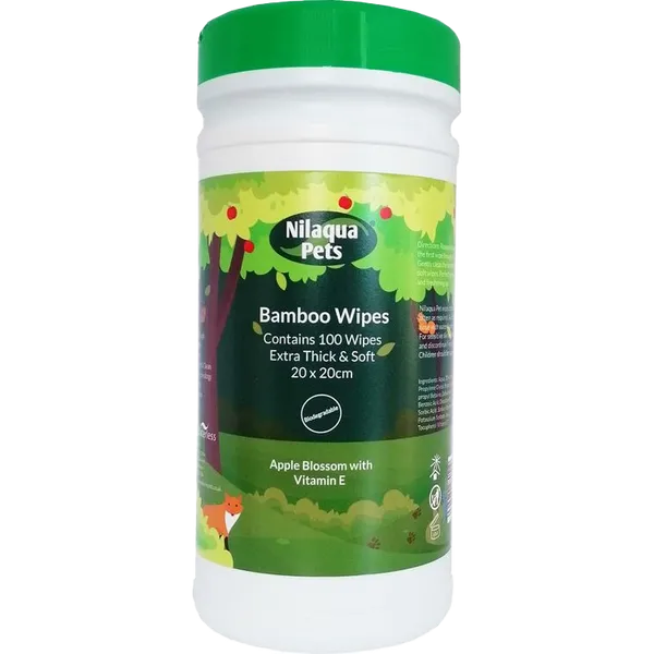 Nilaqua Pets Bamboo Pet Wipes Apple Blossom Pack of 100