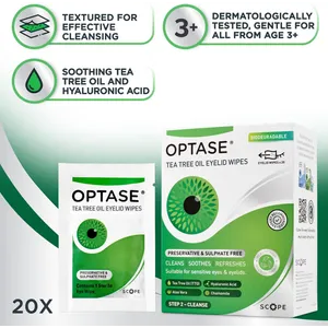 Optase Tea Tree Oil Eyelid Cleansing Wipes Pack of 20