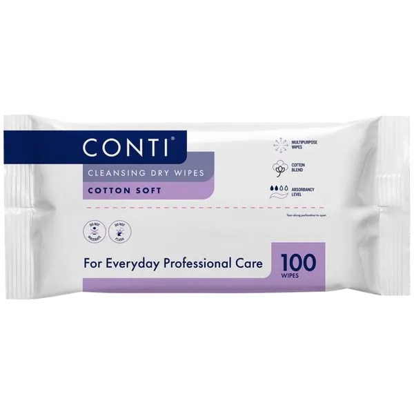 Conti So Soft Cleansing Dry Wipes Pack of 100