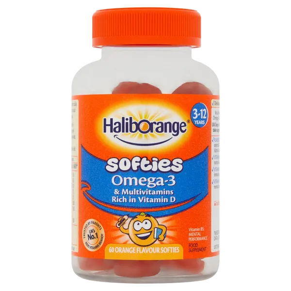 Haliborange Kids Omega-3 & Multivitamin Orange Softies Pack of 60