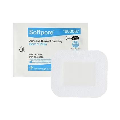 Softpore Adhesive Surgical Dressing 6cm x 7cm Single