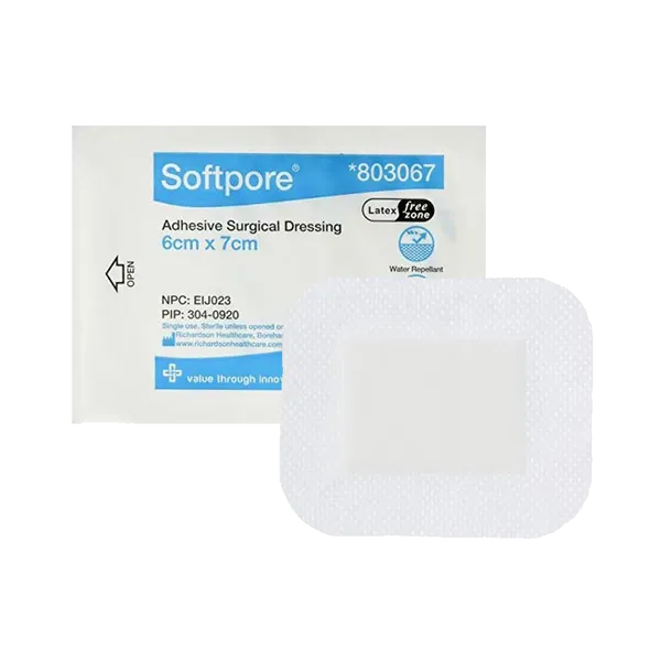 Softpore Adhesive Surgical Dressing 6cm x 7cm Single