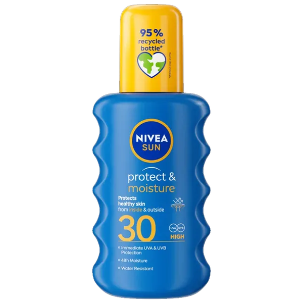 Nivea Sun Protect & Moisture Spray SPF30 UVA 4* 200ml (Includes FREE Malibu Lip Balm*)