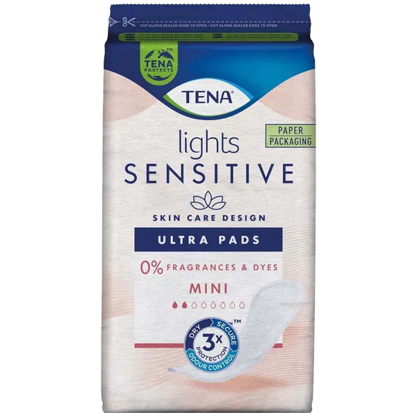 TENA Lights Sensitive Ultra Pads Mini Pack of 20