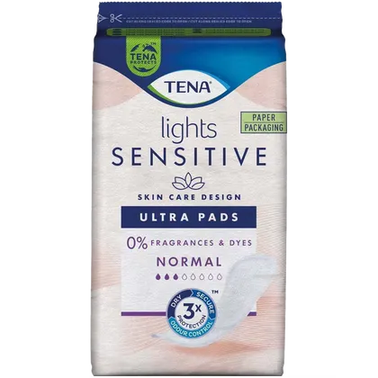 TENA Lights Sensitive Ultra Pads Normal Pack of 16