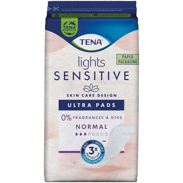 TENA Lights Sensitive Ultra Pads Normal Pack of 16