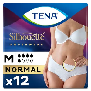 TENA Silhouette Low Waist Lady Pants White Normal Medium Pack of 12