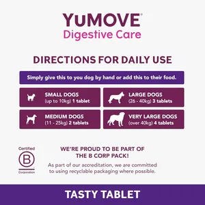 YuMOVE Digestive Care Pre & Probiotic for Dogs Tablets Pack of 300