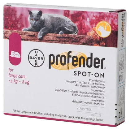 Profender Spot On for Large Cats 5 – 8kg Pipettes 1.12ml Pack of 2