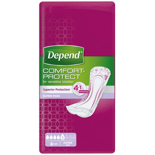 Depend Comfort Protect Super Pads Pack of 8