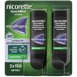 Nicorette Quickmist 1mg Freshmint Mouthspray Duo Pack - 2 x 150 Sprays