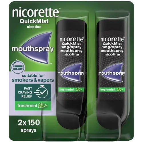 Nicorette Quickmist 1mg Freshmint Mouthspray Duo Pack - 2 x 150 Sprays