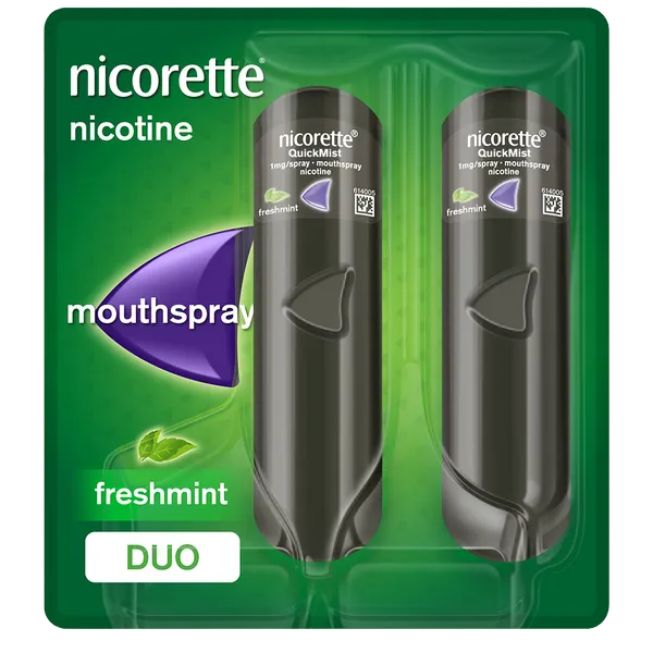 Nicorette Quickmist 1mg Freshmint Mouthspray Duo Pack - 2 x 150 Sprays x 2