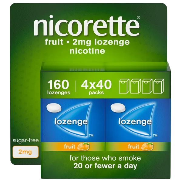 Nicorette® 2mg Lozenge Fruit 4 x 40 Lozenges (Stop Smoking Aid)