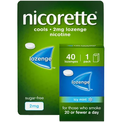 Nicorette® Cools 2mg Lozenge Icy Mint 1 x 40 Lozenges (Stop Smoking Aid)