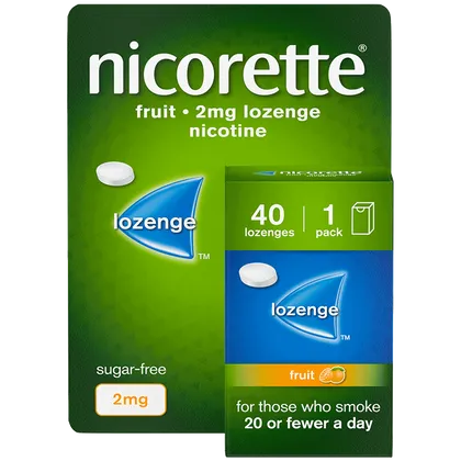 Nicorette® 2mg Lozenge Fruit 1 x 40 Lozenges (Stop Smoking Aid)