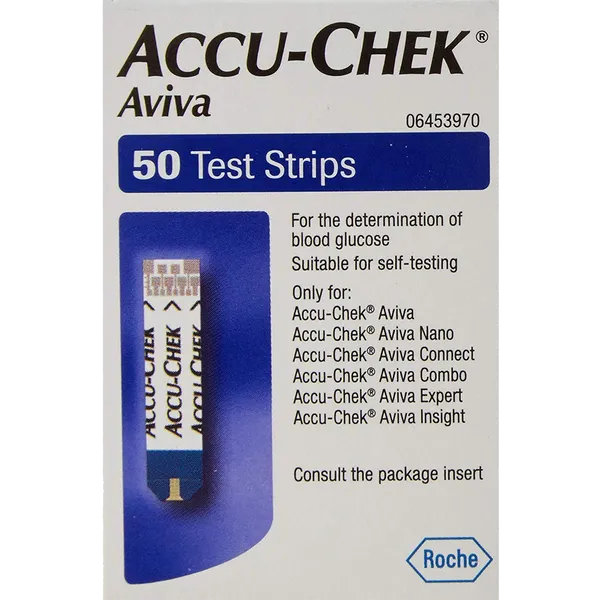 Accu-Chek Aviva Blood Glucose Test Strips Pack of 50