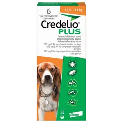 Credelio Plus 225mg / 8.44mg Chewable Tablets for Dogs Pack of 6