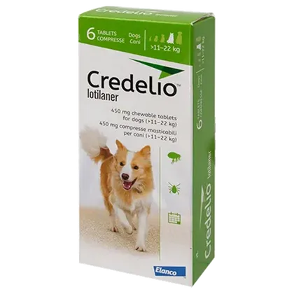 Credelio 450mg Chewable Tablets for Dogs Pack of 6