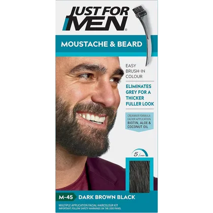 Just For Men Moustache & Beard Easy Brush-In Colour Dark Brown Black