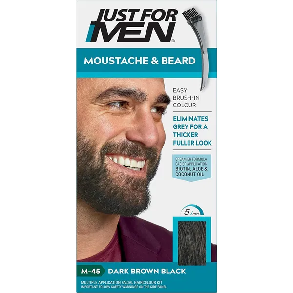 Just For Men Moustache & Beard Easy Brush-In Colour Dark Brown Black