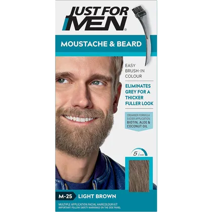 Just For Men Moustache & Beard Easy Brush-In Colour Light Brown