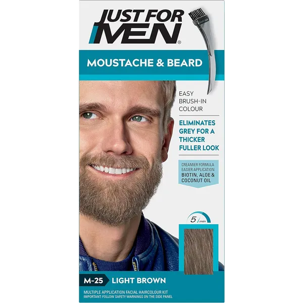 Just For Men Moustache & Beard Easy Brush-In Colour Light Brown