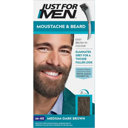 Just For Men Moustache & Beard Easy Brush-In Colour Medium-Dark Brown