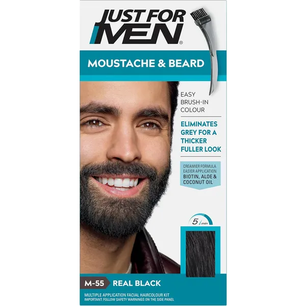 Just For Men Moustache & Beard Easy Brush-In Colour Real Black