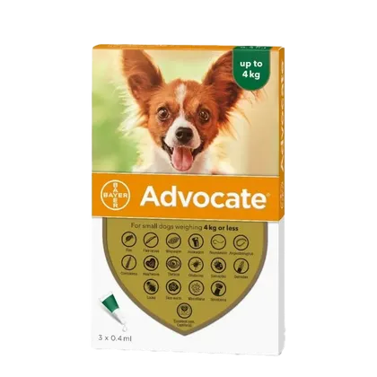 Advocate for Small Dogs <4kg Pipettes Pack of 3