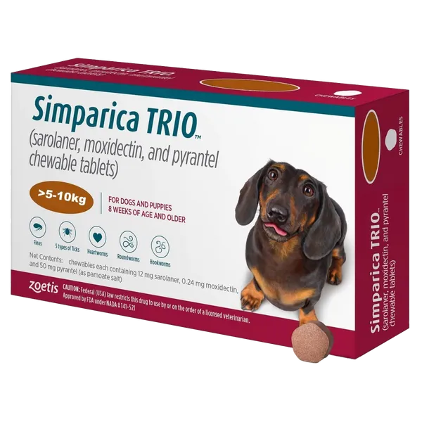 Simparica Trio 12mg tablets Pack of 3 (5-10kg)