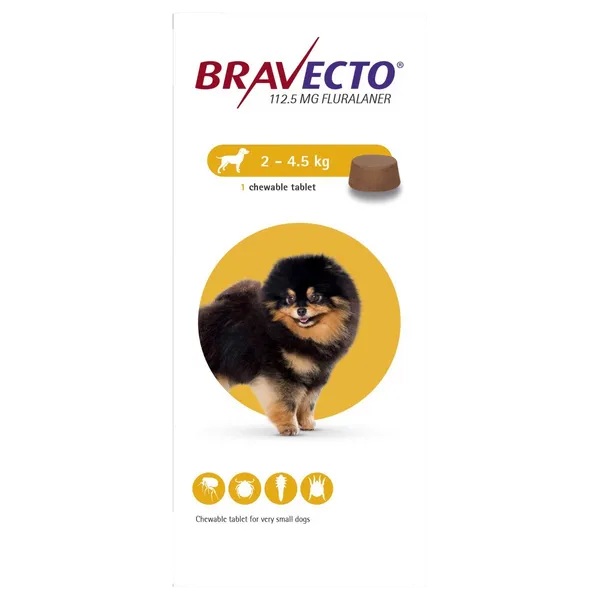 Bravecto Tablet 112.5mg for Toy Dogs 2 - 4.5kg