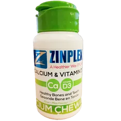 Zinplex Chewable Calcium & Vitamin D3 Tablets Pack of 30