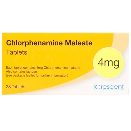 Chlorphenamine Maleate Tablets (Crescent) 4mg Pack of 28