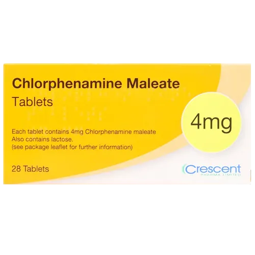 Chlorphenamine Maleate Tablets (Crescent) 4mg Pack of 28