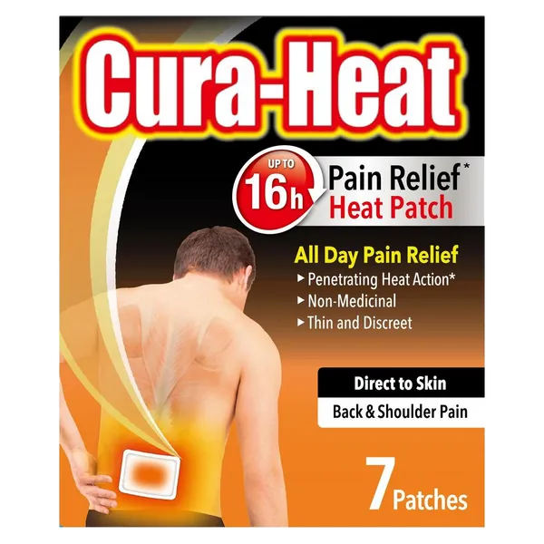 Cura-Heat Direct to Skin Back & Shoulder Pain Relief Patches Pack of 7