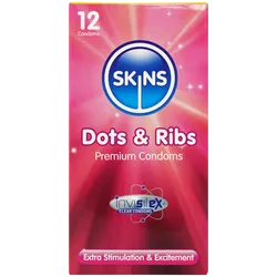 Skins Dots & Ribs Condoms Pack of 12