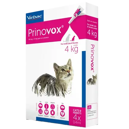 Prinovox Spot-On Small Cats & Ferrets <4kg Pack of 4
