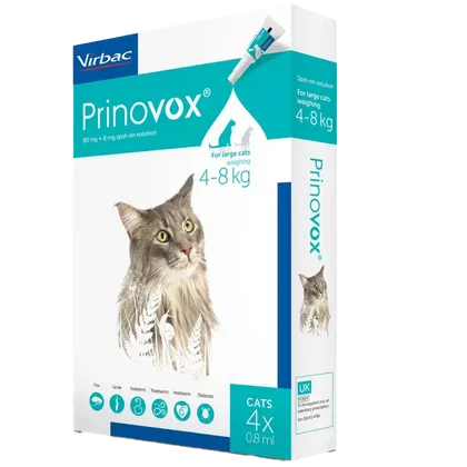 Prinovox Spot-On Large Cats 4kg-8kg Pack of 4