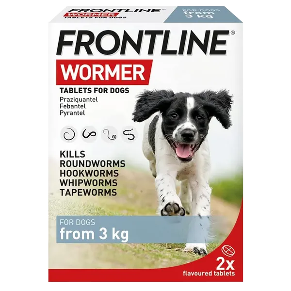 Frontline Wormer Flavoured Tablets For Dogs Pack of 2
