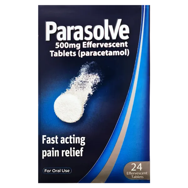 Parasolve Paracetamol 500mg Effervescent Tablets Pack of 24