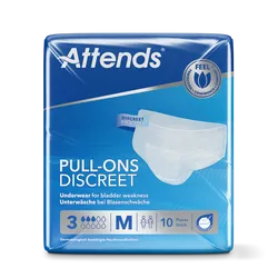 Attends Pull-Ons Discreet (Unisex)  Underwear 3 Medium Pack of 10