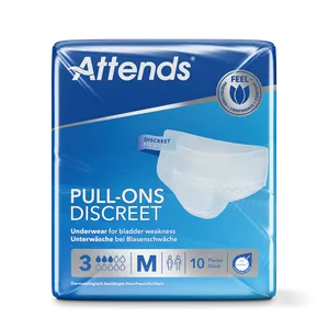Attends Pull-Ons Discreet (Unisex)  Underwear 3 Medium Pack of 10