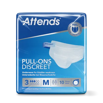 Attends Pull-Ons Discreet (Unisex)  Underwear 3 Medium Pack of 10