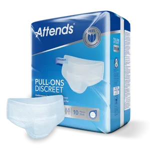 Attends Pull-Ons Discreet (Unisex)  Underwear 3 Medium Pack of 10