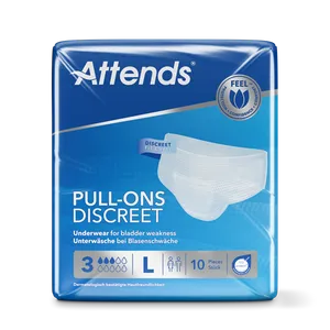 Attends Pull-Ons Discreet (Unisex) Underwear 3 Large Pack of 10