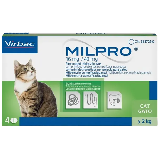 Milpro for Cats Tablet 16mg/40mg
