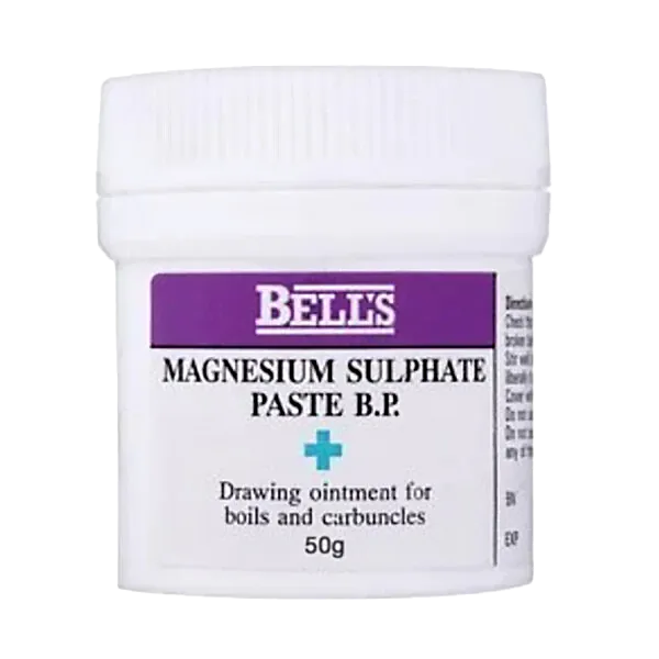 50g tub of Bell's magnesium sulphate paste front view