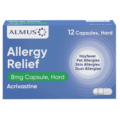 Almus Allergy Relief Acrivastine 8mg Capsules Pack of 12