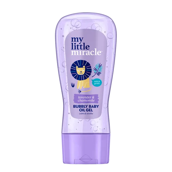 200ml bottle of my little miracle bubbly baby oil gel front view